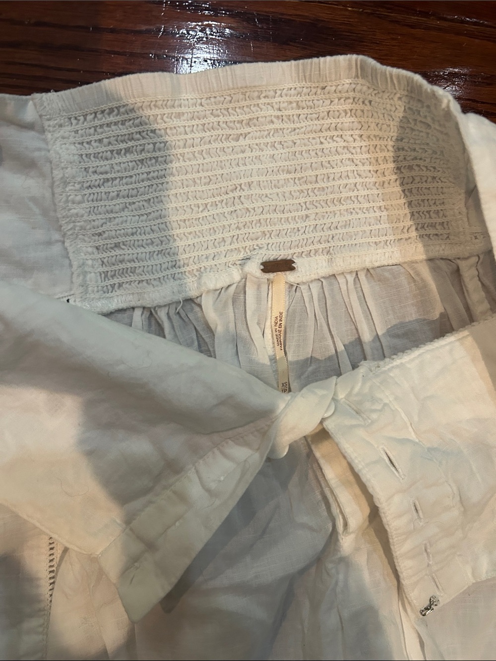 Free People White Embroidered High-Waist Linen Trousers - Picture 4 of 7